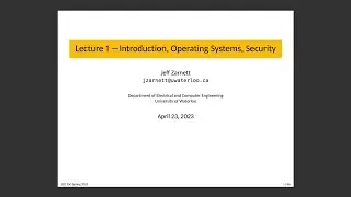 ECE 350 Lecture 1: Security