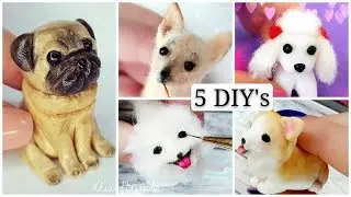 TOP 5 REALISTIC DOGS DIY polymer clay tutorial 🙌