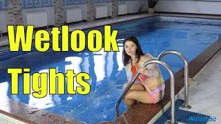 Wetlook translucent jacket | Wetlook tights | Wetlook girl in shorts