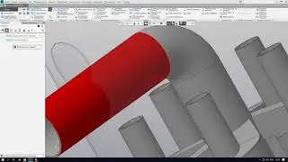 Итоговая сборка аппарата и построение выреза (циклон пылеуловителя)