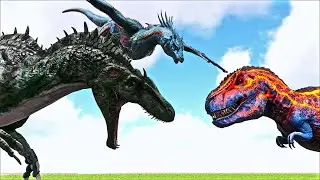 Primeval Dragon vs X-Rex vs Draconiasaurus & Dinosaurs! (ARK SURVIVAL EVOLVED BATTLE)