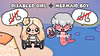How I Met My First Love 🩷 Disabled Girl ➕ Mermaid Boy | Sad Toca Boca Story | Toca Life World