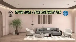 living area | Free Sketchup file | Vray render setting