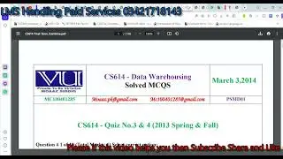 cs614 quiz no 3 solution fall 2023 100% verified answers