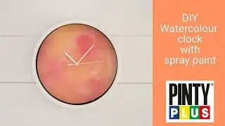 DIY watercolour clock with spray paint