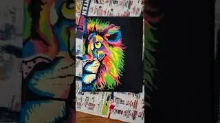 2 lion paintings #art #drawing ##paintings