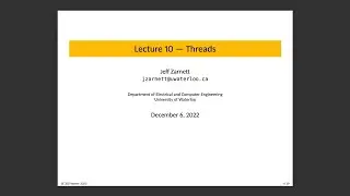 SE 350 Lecture 10: Threads