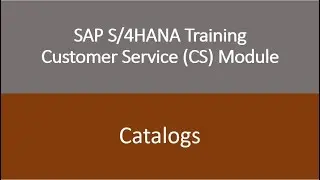 Video 14 - SAP S/4HANA Customer Service (CS) module Training : Catalogs.