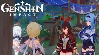 Eula and Amber show up at the Weinlesefest to purchase some good's | Genshin Impact 3.1