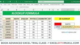 2D XLOOKUP BASIC TO ADVANCED